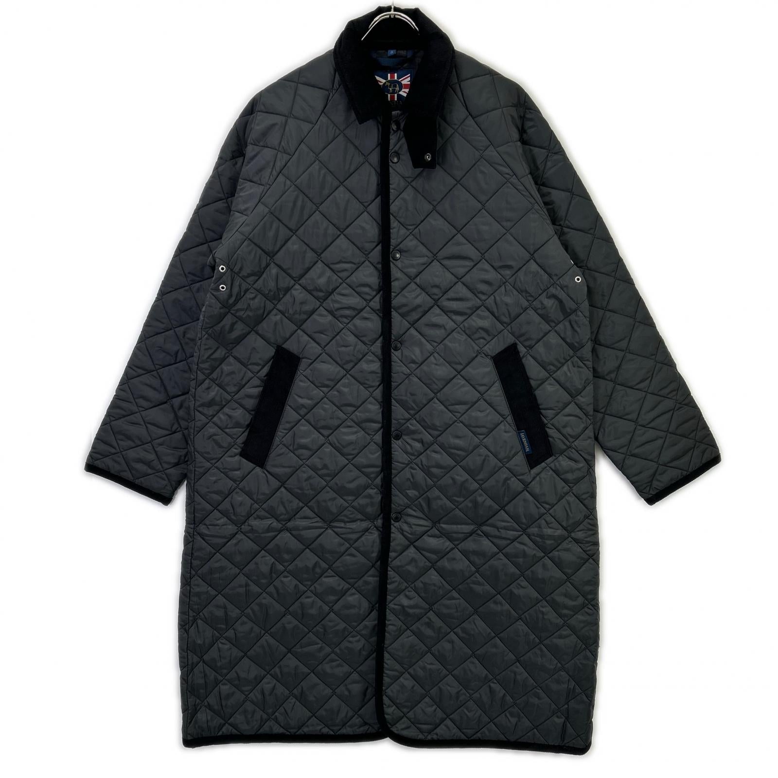 LAVENHAM LV12008 Lamp Black Chantry Men's Quilted Long Coat M/38