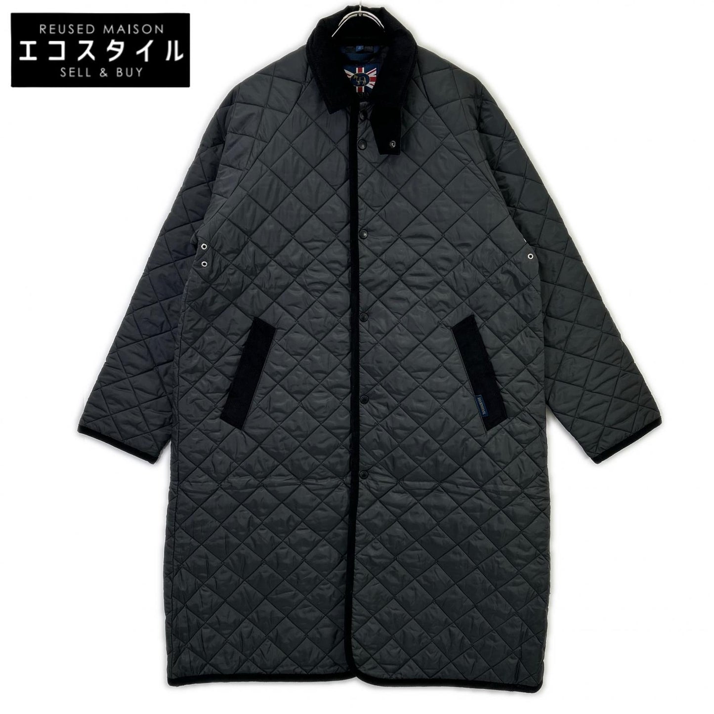LAVENHAM LV12008 Lamp Black Chantry Men's Quilted Long Coat M/38