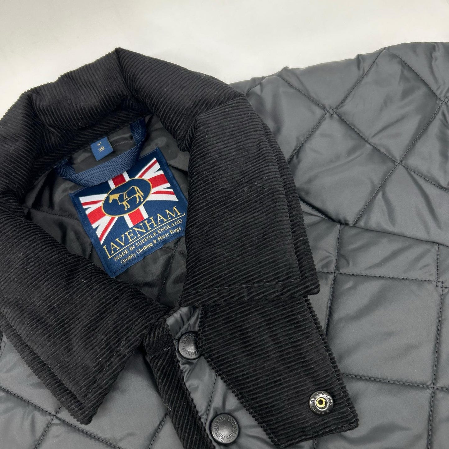 LAVENHAM LV12008 Lamp Black Chantry Men's Quilted Long Coat M/38