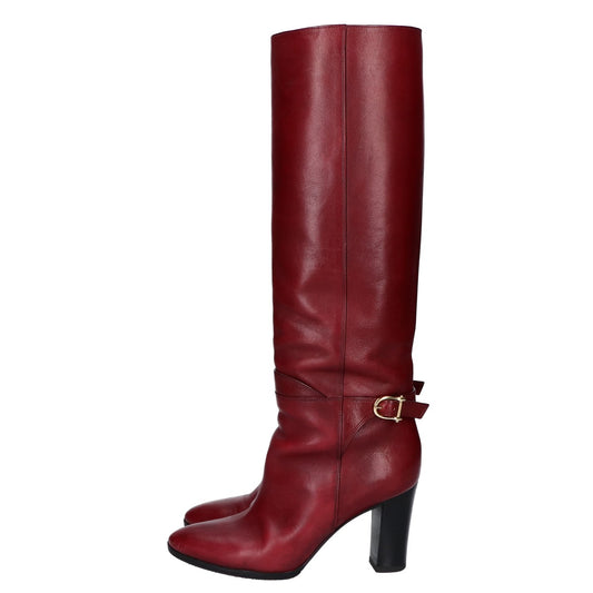 CELINE Leather Belt Strap Claude Boots/Heel Long Boots Shoes
