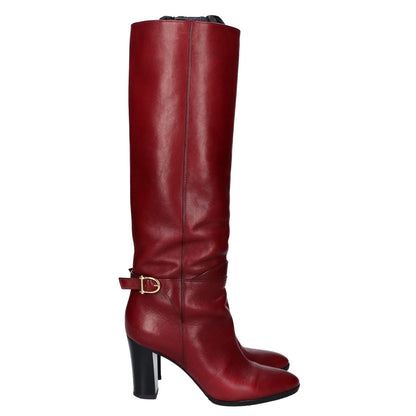 CELINE Leather Belt Strap Claude Boots/Heel Long Boots Shoes