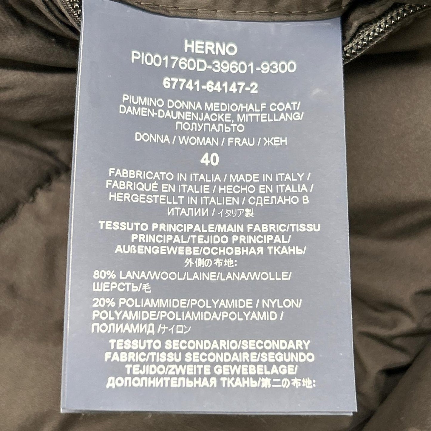 HERNO ヘルノ PI001760D 23年 ﾌﾞﾗｯｸ ｳｰﾙ切替ﾌｰﾄﾞ付きﾀﾞｳﾝｺｰﾄ コート 40