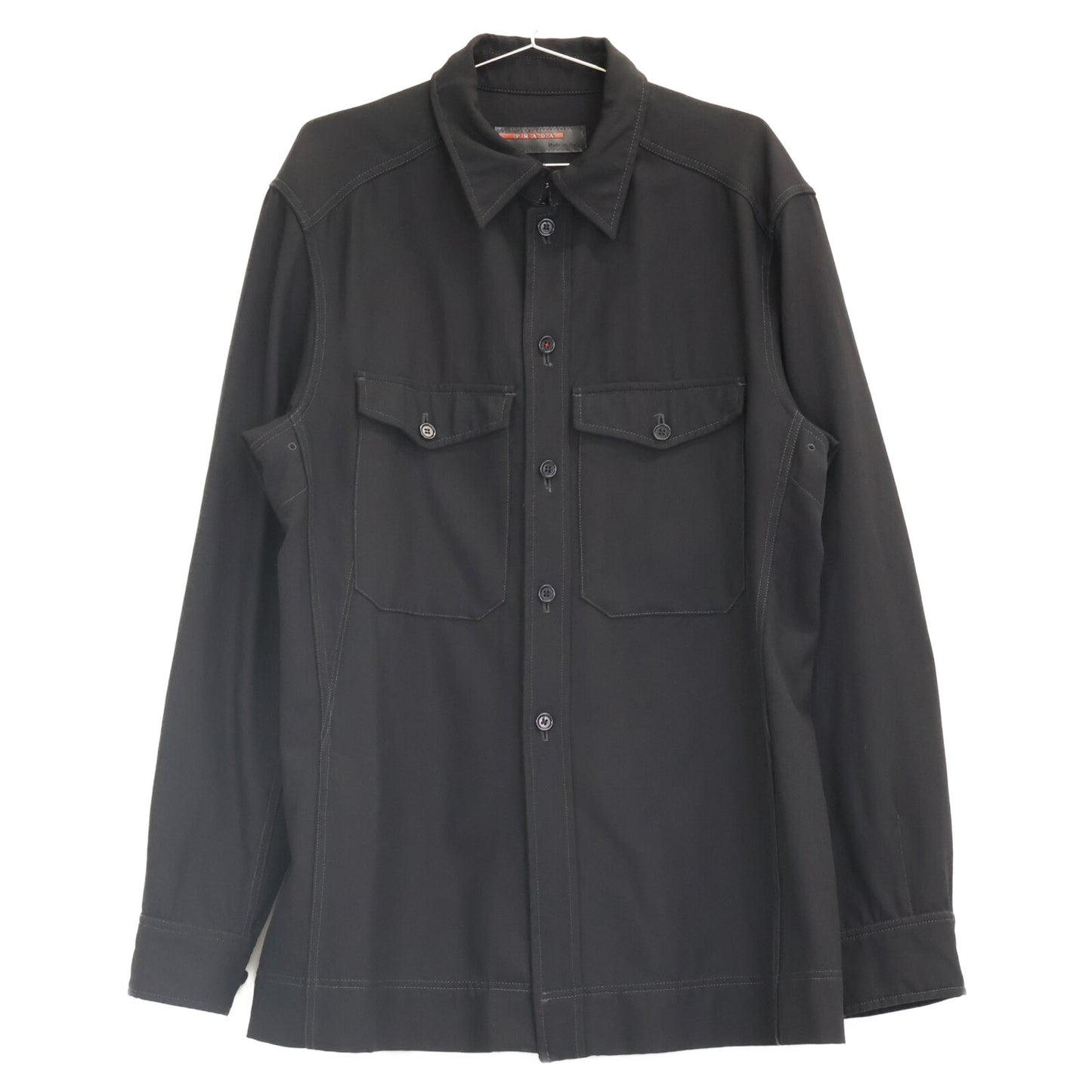 PRADA SPORT プラダスポーツ 国内正規 ブラック ヴァージンウール100 ワークシャツジャケット ジャケット