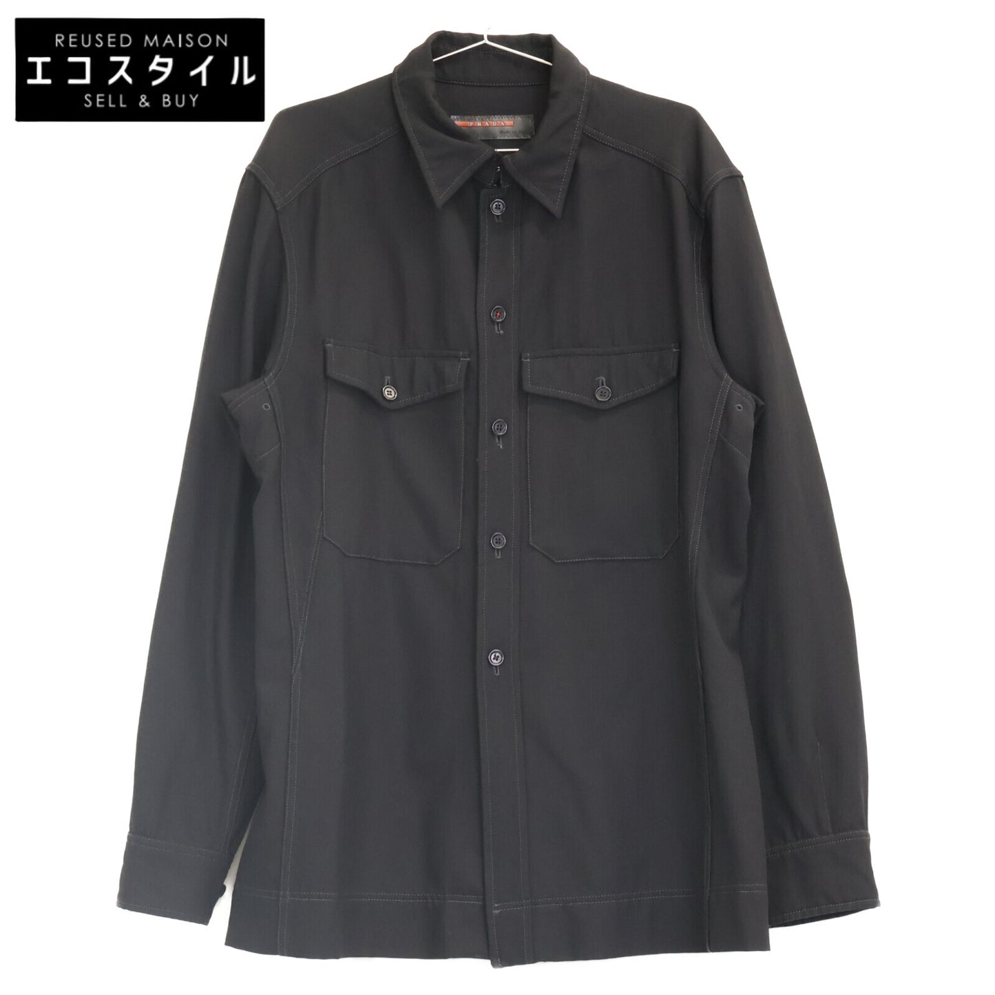 PRADA SPORT プラダスポーツ 国内正規 ブラック ヴァージンウール100 ワークシャツジャケット ジャケット