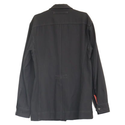 PRADA SPORT プラダスポーツ 国内正規 ブラック ヴァージンウール100 ワークシャツジャケット ジャケット
