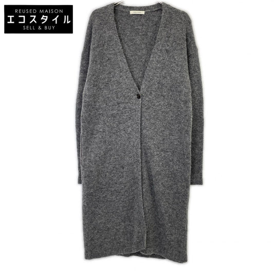 Hands of creation 1740714 Gray Alpaca Wool Blend Shaggy-like Long Knit Cardigan Tops F Ladies