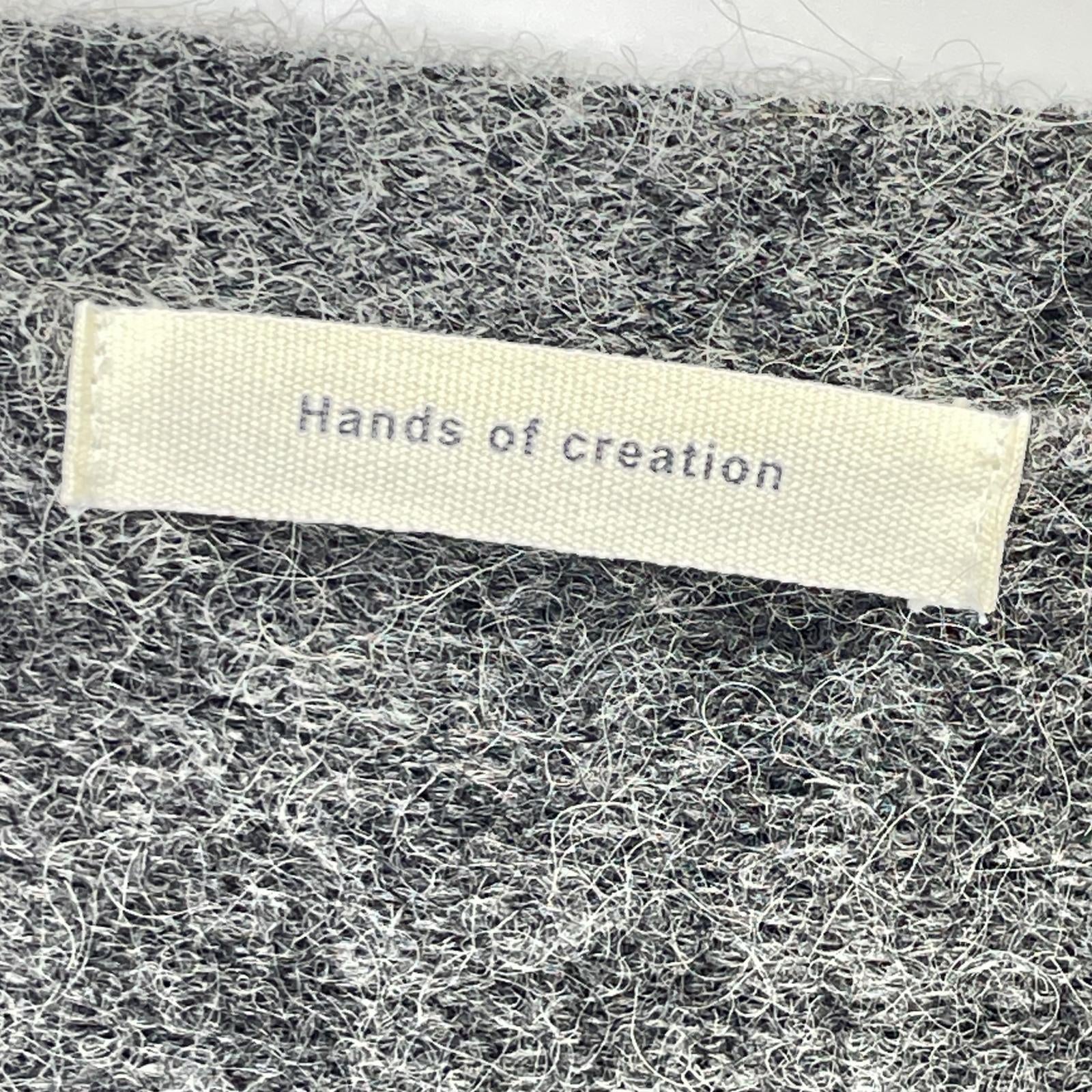 Hands of creation ハンズオブクリエイション 1740714 グレー アルパカウール混 シャギーライクロングニットカーディガン トップス