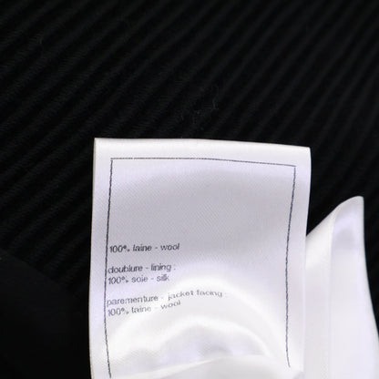 CHANEL Beautiful Domestic Authentic 24-25AW P78175V69999 Wool x Silk Lining Lion Button Double Breasted Rib Jersey Long Jacket Jacket 34 Women's