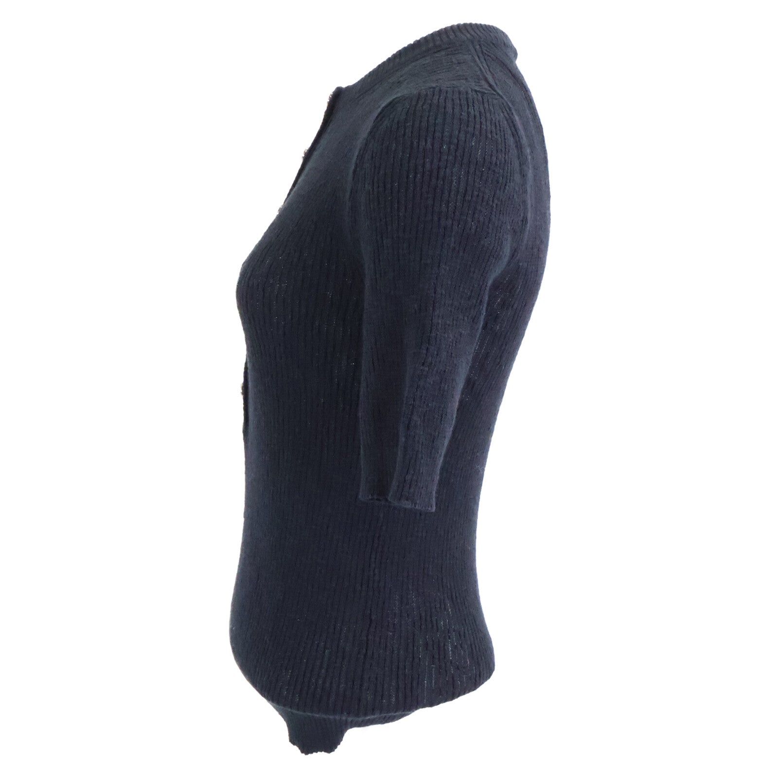 CHANEL シャネル 新品同様 国内正規 25SS P78616K11464 ココビーチ ココボタン ショートスリーブコットンニット トップス