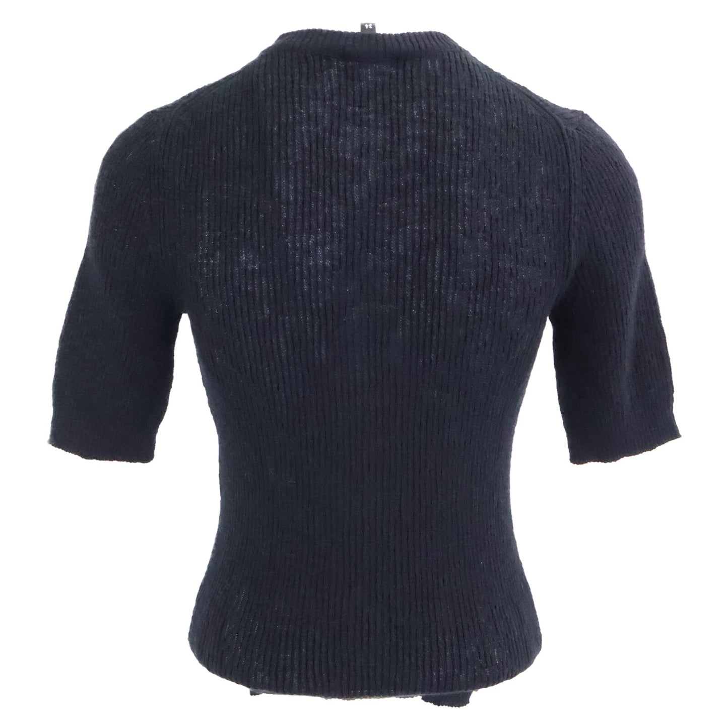 CHANEL シャネル 新品同様 国内正規 25SS P78616K11464 ココビーチ ココボタン ショートスリーブコットンニット トップス