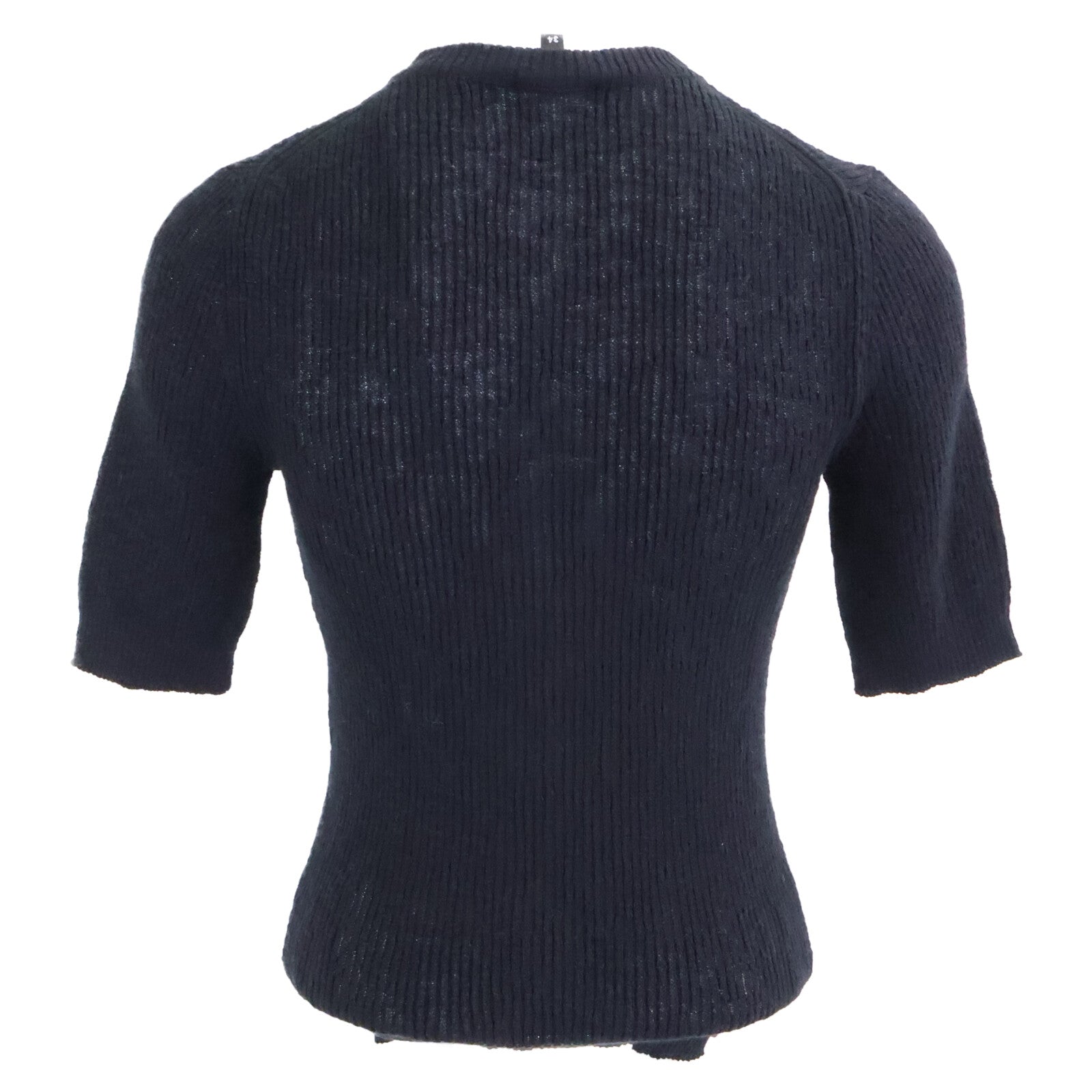 CHANEL シャネル 新品同様 国内正規 25SS P78616K11464 ココビーチ ココボタン ショートスリーブコットンニット トップス