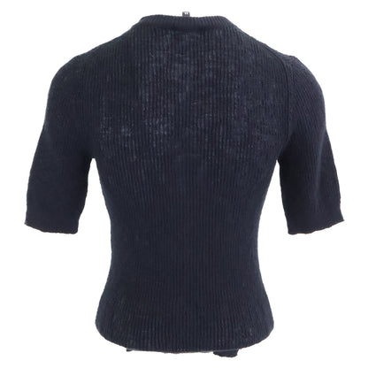 CHANEL シャネル 新品同様 国内正規 25SS P78616K11464 ココビーチ ココボタン ショートスリーブコットンニット トップス