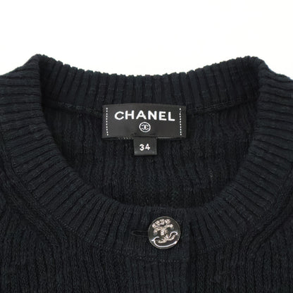 CHANEL シャネル 新品同様 国内正規 25SS P78616K11464 ココビーチ ココボタン ショートスリーブコットンニット トップス