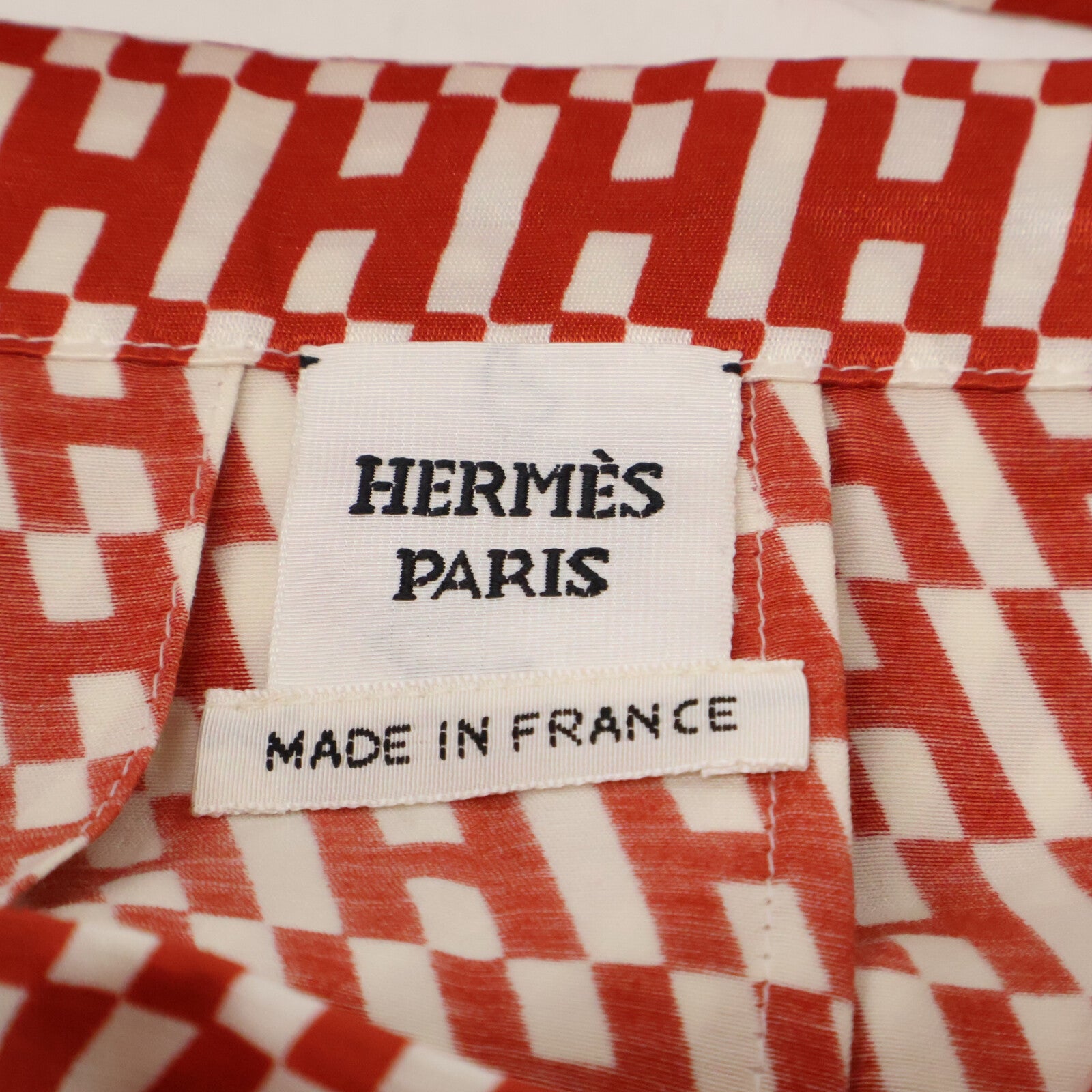 HERMES Hermès Like New Domestic Regular RE EDITION1973 5H0399DQ Wool Silk H-Pattern Belted Tuck Flare Skirt