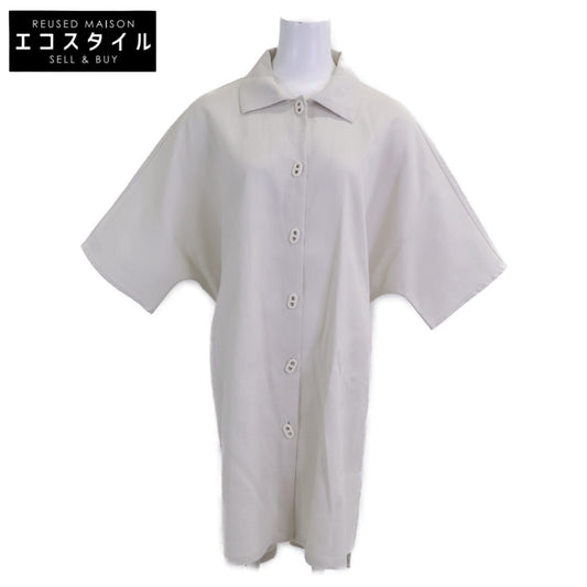 HERMES エルメス 新品同様 国内正規 24SS 4E3528DO コットンxナイロン シェーヌダンクルボタン ベルテッドシャツドレス ワンピース