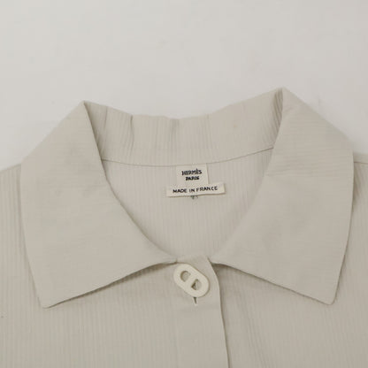 HERMES Hermes New Condition Domestic Regular 24SS 4E3528DO Cotton x Nylon Chaine d'Ancre Button Belted Shirt Dress