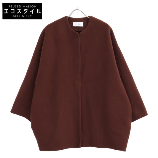 ETRE TOKYO 1224600022-0 Brown Super110 Wool Reversible Cocoon Coat