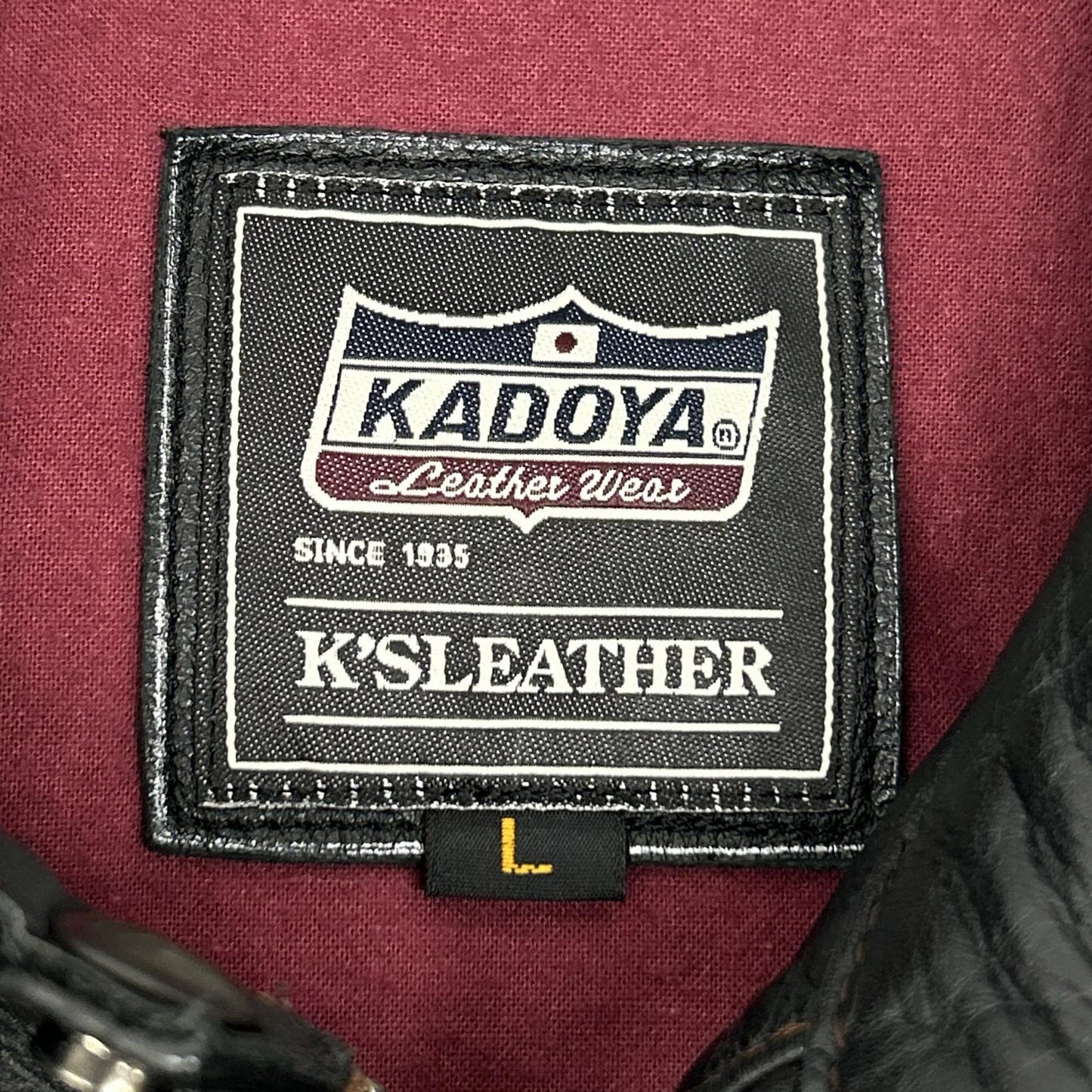 KADOYA 卡多屋 黑色 DT-LEATHER JAC 单排扣机车夹克 L码 男士