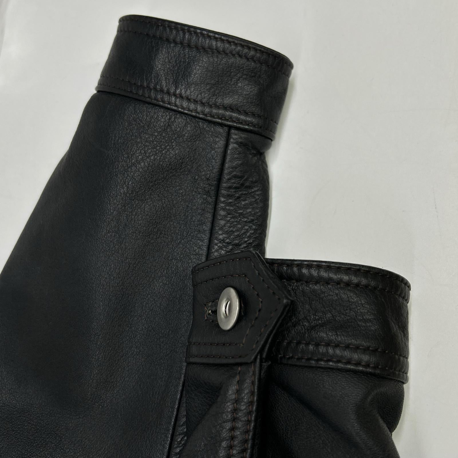KADOYA 卡多屋 黑色 DT-LEATHER JAC 单排扣机车夹克 L码 男士