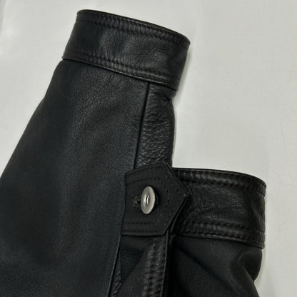 KADOYA 卡多屋 黑色 DT-LEATHER JAC 单排扣机车夹克 L码 男士