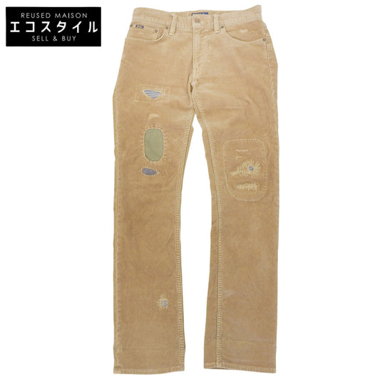 POLO RALPH LAUREN ポロ ラルフローレン コットン混 スリムストレート パッチワークコーデュロイパンツ ブラウン 29/32 710757713002 ボトムス