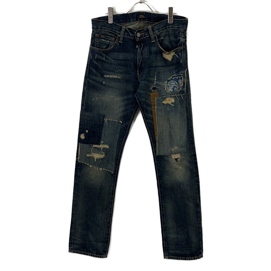 POLO RALPH LAUREN ポロ ラルフローレン 【国内正規】710757394001 ダメージ加工 パッチワーク ボタンフライ デニムパンツ ボトムス