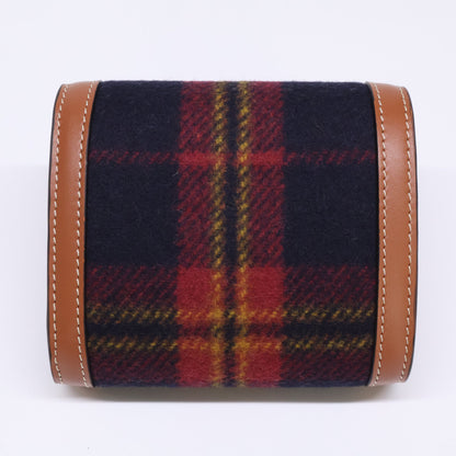 CELINE Celine [Brand New] 2024 Model 10D782GEO.14ML SMALL FLAP WALLET Tartan Check/Calfskin Triomphe Small Flap Wallet Trifold Wallet (with coin purse) Ladies
