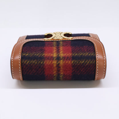 CELINE Celine [Brand New] 2024 Model 10D782GEO.14ML SMALL FLAP WALLET Tartan Check/Calfskin Triomphe Small Flap Wallet Trifold Wallet (with coin purse) Ladies