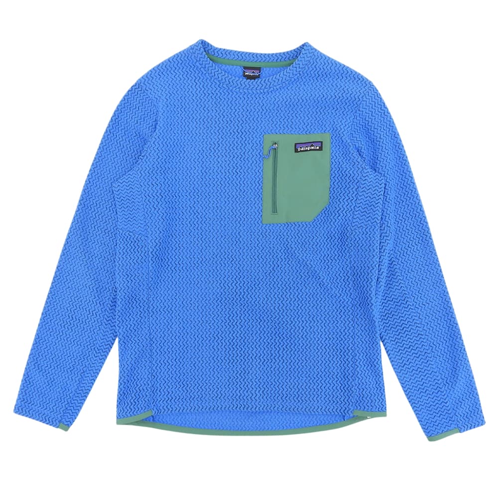 Patagonia パタゴニア 美品 R1 エア・クルー スウェット トップス メンズ ブルー×グリーン S 40235 24年製 トップス
