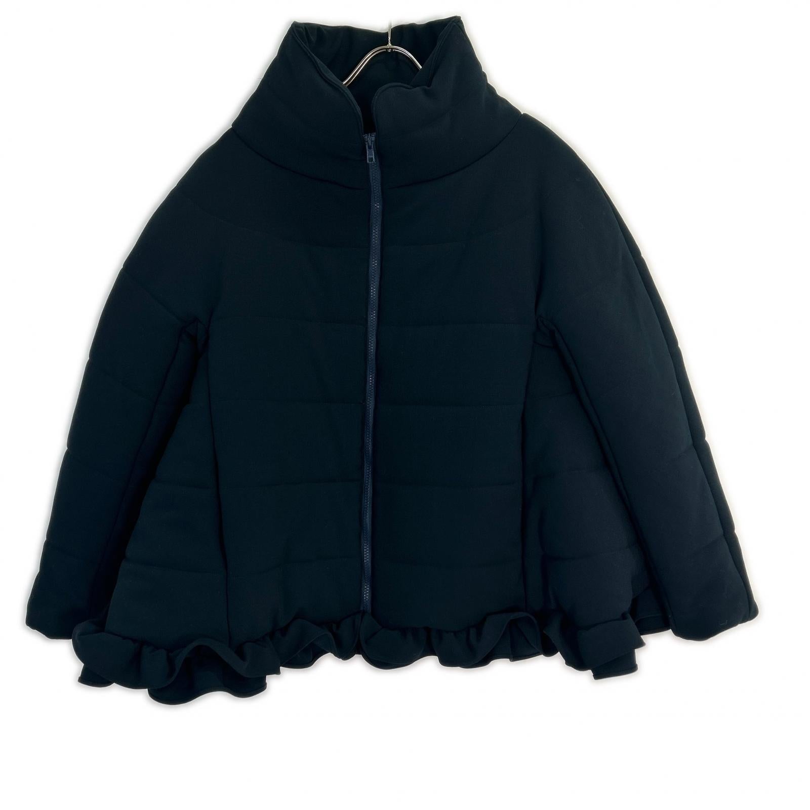 YOKOCHAN Yoko Chan Like New YCC-523-197 Polyester x Rayon Frill Design Padded Zip Medium Coat 36 Women's