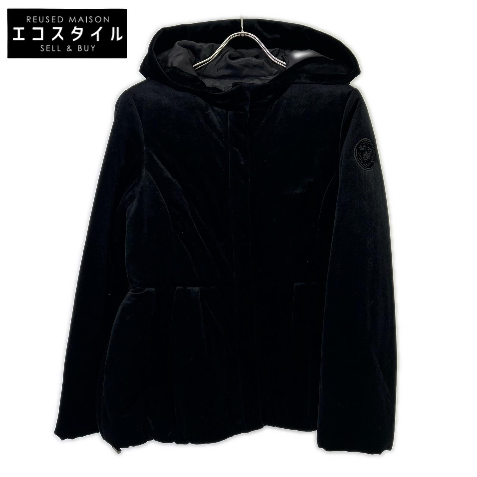 FOXEY フォクシー 42164 ﾌﾞﾗｯｸ ﾄﾘｱｾﾃｰﾄ混 ﾍﾞﾙﾌﾚｱﾊﾟｯﾌｧｰｼﾞｬｹｯﾄ ジャケット 40 レディース