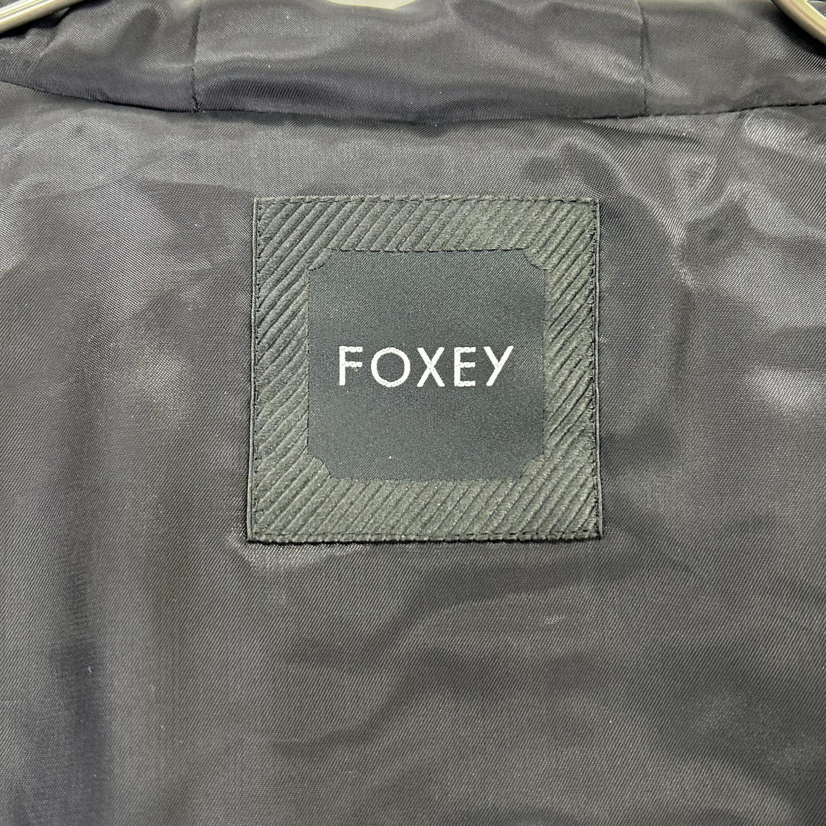 FOXEY フォクシー 42164 ブラック トリアセテート混 ベルフレアパッファージャケット ジャケット