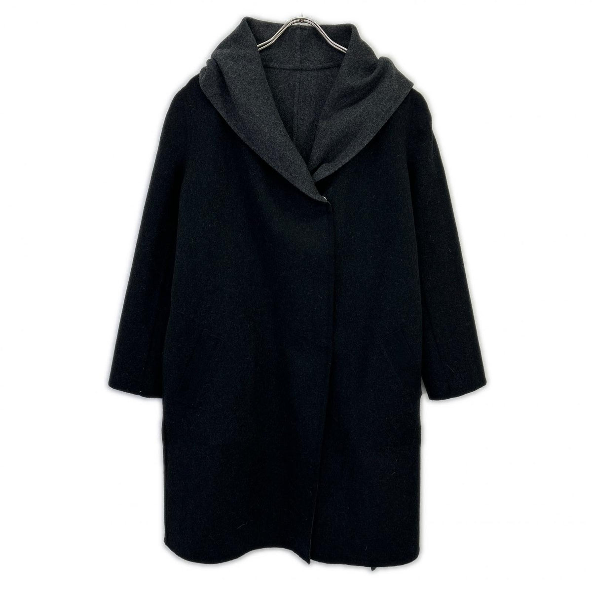 lucien pellat-finet Lucien Pellat-Finet Black × charcoal wool-blend reversible coat Coat