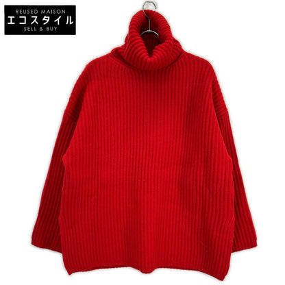 FN-WN-KNIT000018 Red Oversized Turtleneck Knit Top XS Women's