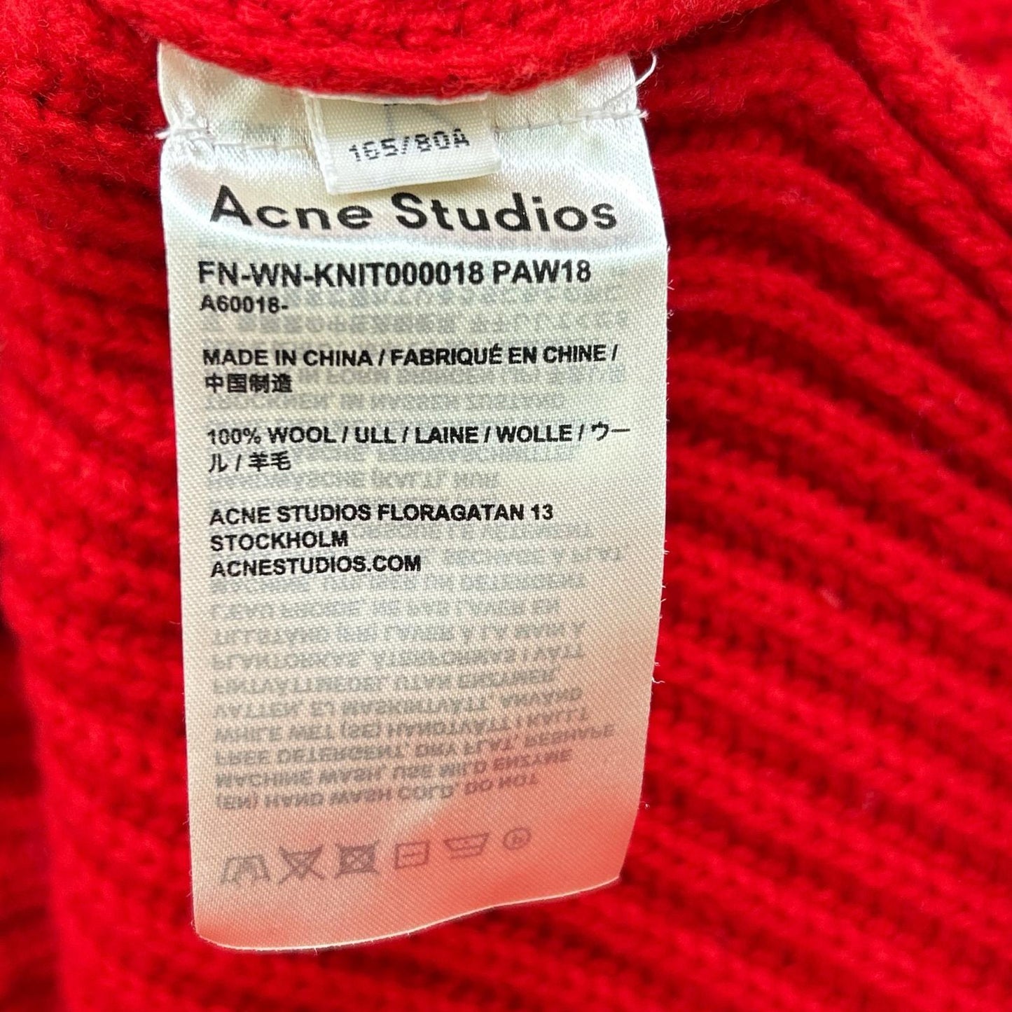 FN-WN-KNIT000018 Red Oversized Turtleneck Knit Top XS Women's