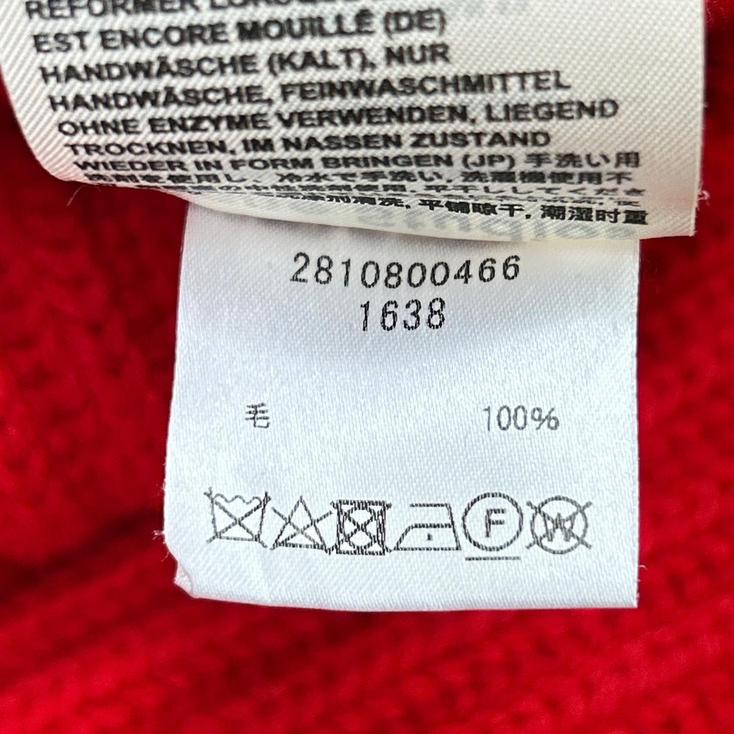 FN-WN-KNIT000018 Red Oversized Turtleneck Knit Top XS Women's