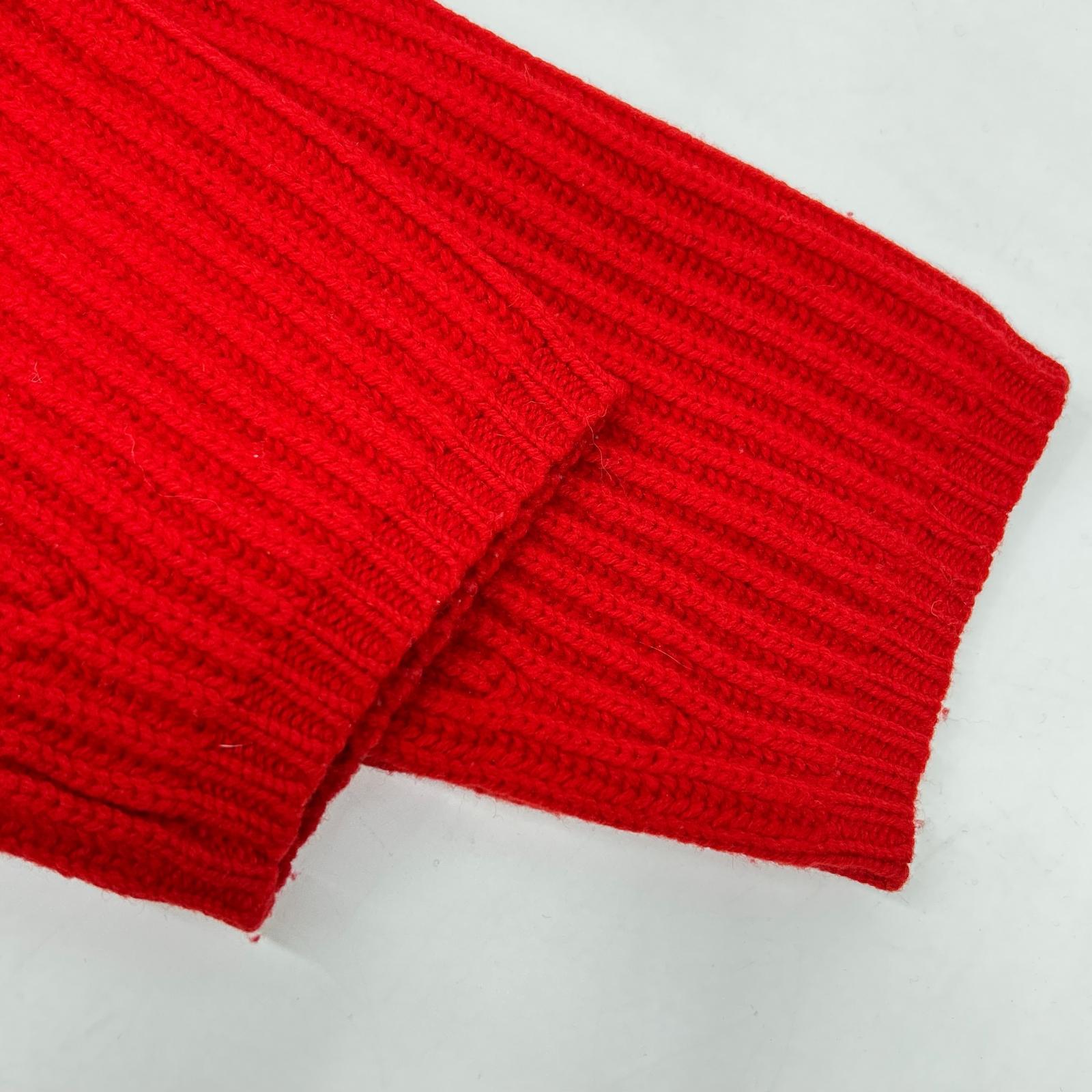 FN-WN-KNIT000018 Red Oversized Turtleneck Knit Top XS Women's