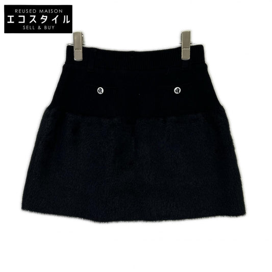 ARCHIVIO A416003 Black Golf Wear Feather Rib Knit Skirt Skirt 36 Women's