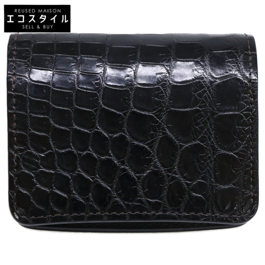 WILDSWANS ワイルドスワンズ KF-003/CRC/BK 鳄鱼皮/Saddle Pull Up 皮革 迷你钱包 两折钱包（带零钱袋）