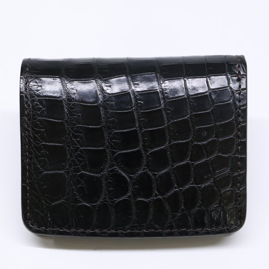 WILDSWANS ワイルドスワンズ KF-003/CRC/BK 鳄鱼皮/Saddle Pull Up 皮革 迷你钱包 两折钱包（带零钱袋）