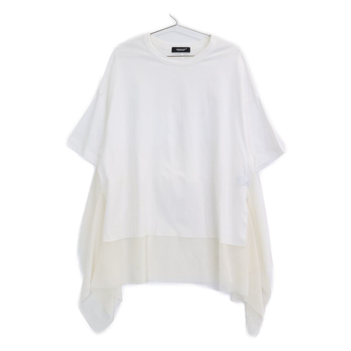 UNDERCOVER 24AW White Lace-paneled Short Sleeve Cut-sew Top