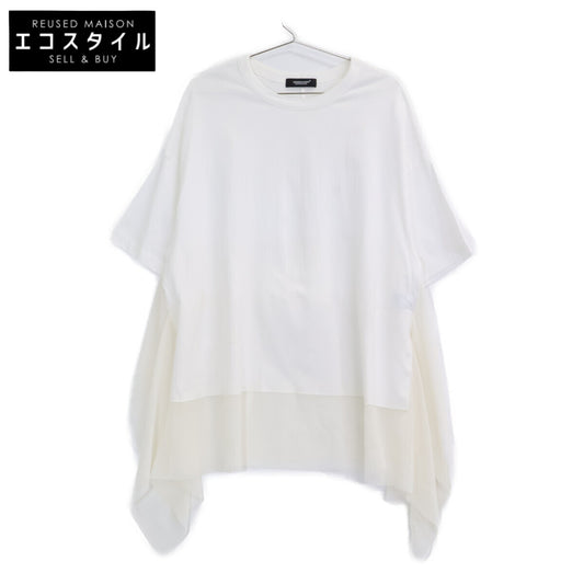 UNDERCOVER 24AW White Lace-paneled Short Sleeve Cut-sew Top