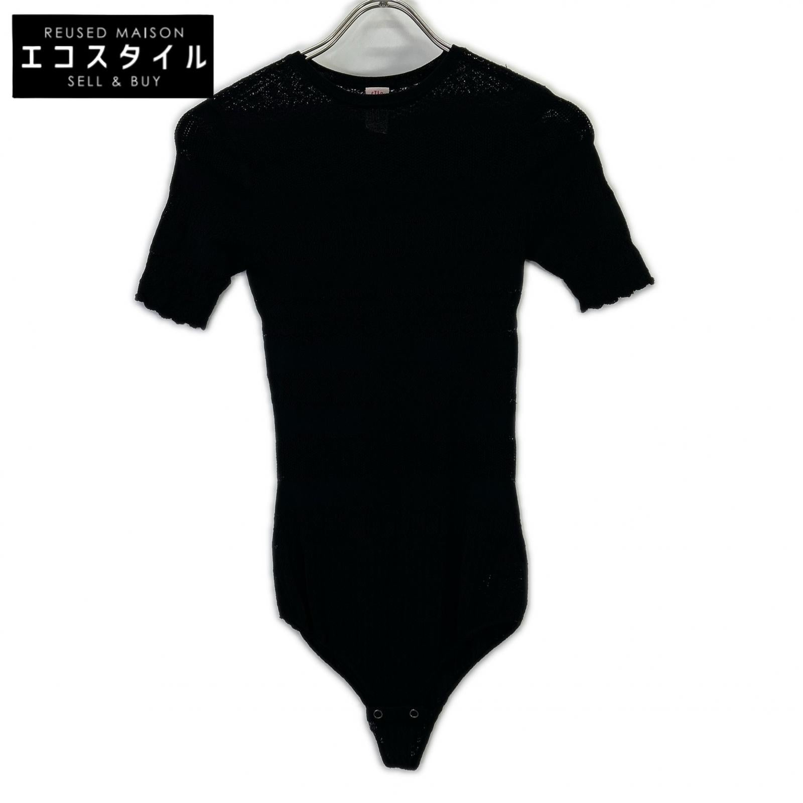 FETICO FTC252-0716 Black STRETCH LACE KNIT BODYSUIT Top
