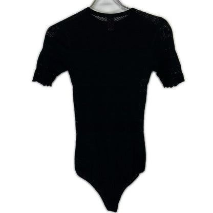 FETICO FTC252-0716 Black STRETCH LACE KNIT BODYSUIT Top