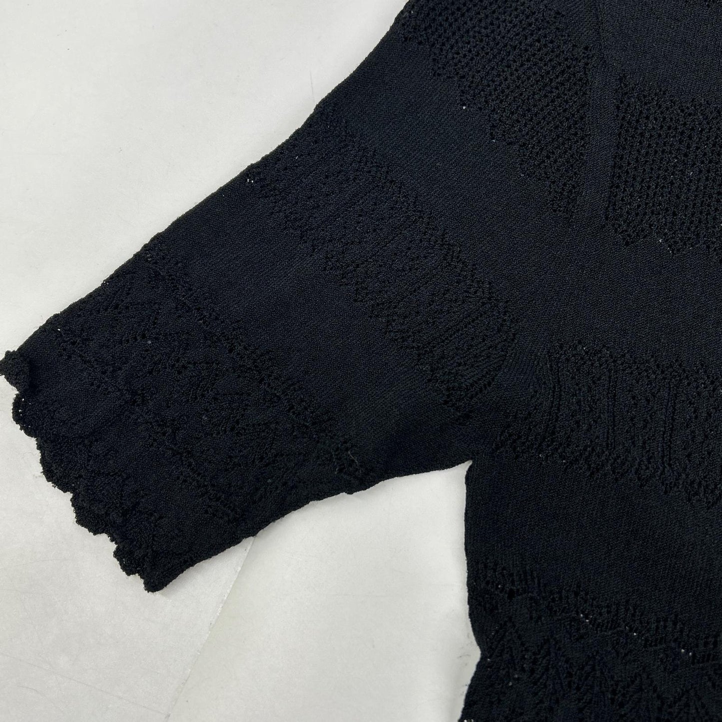 FETICO FTC252-0716 Black STRETCH LACE KNIT BODYSUIT Top