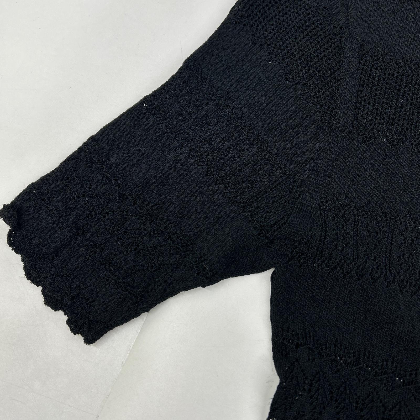FETICO FTC252-0716 Black STRETCH LACE KNIT BODYSUIT Top