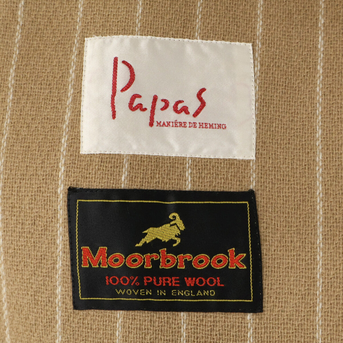 PAPAS D0424FC MOORBROOK面料 羊毛 小狗Logo刺绣 单排扣大衣 L 男士