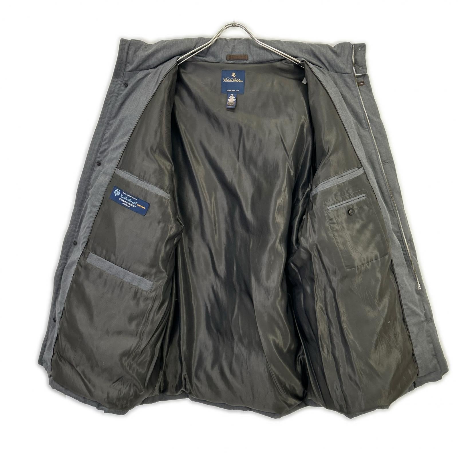 Brooks Brothers ブルックスブラザーズ ｸﾞﾚｰ Loro piana生地 ｳｰﾙﾀﾞｳﾝｼﾞｬｹｯﾄ ジャケット XL メンズ