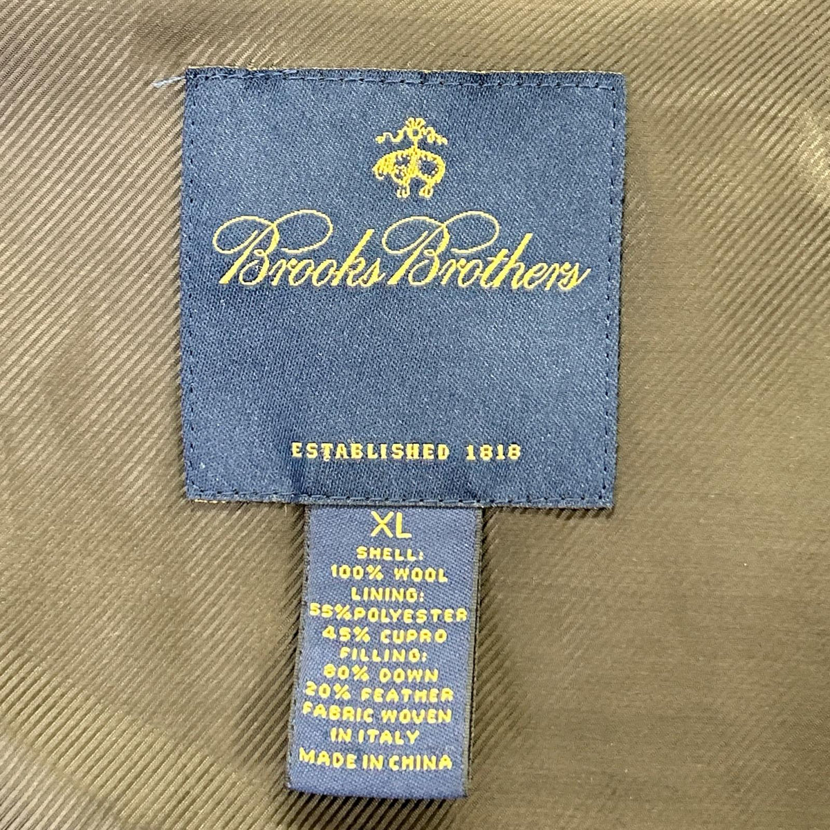 BrooksBrothers ブルックスブラザーズ グレー Loro piana生地 ウールダウンジャケット ジャケット