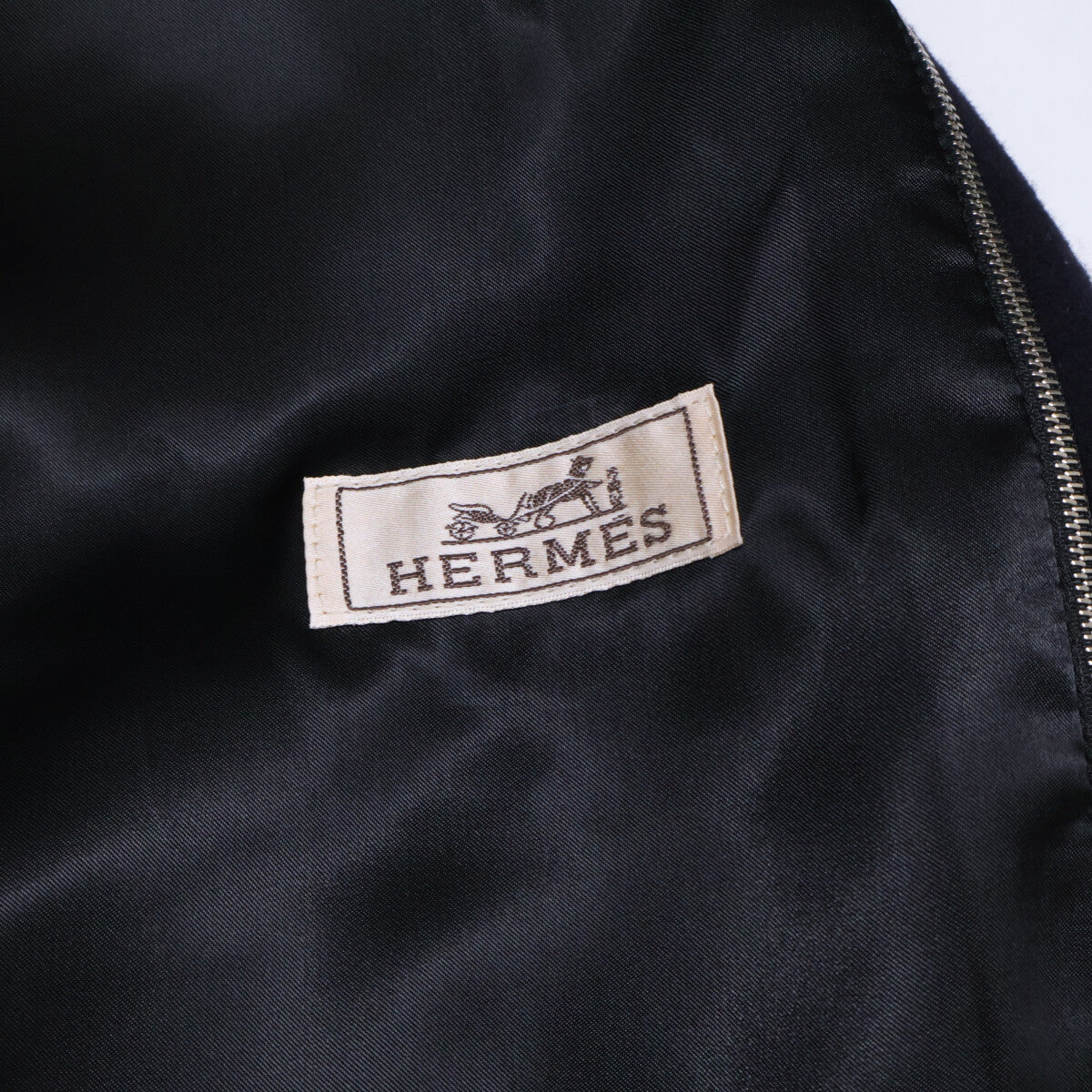 Wool Calfskin Detail Stand Collar Leather Combination Blouson/Jacket Jacket 58 Men's